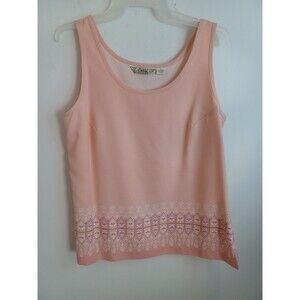 Tommy Bahama 100% Silk Sleeveless Top Womens M Pink Floral Coastal Vacation